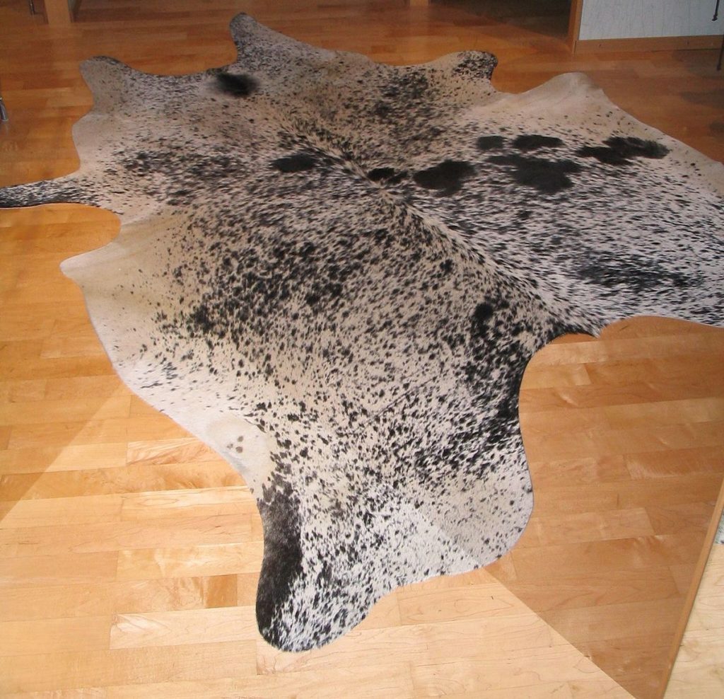 Cowhide rug brings
